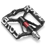 P�dales plates en alliage daluminium pour vtt - noires