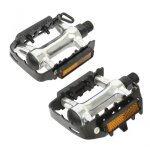 P�dales de plate - forme mtb - dresco - 11 cm - m�tal chrom� / noir - r�flecteurs
