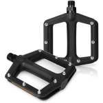 Pédales de vélo - universelles - 9 / 16 - noir - aluminium - antidérapantes avec réflecteurs Pédales de vélo - universelles - 9 / 16 - noir - aluminium - antidérapantes avec réflecteurs