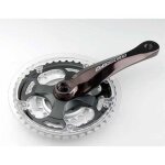 Pédalier vtt - lasco - 42 - 32 - 22d - aluminium - 170 mm - pare - chaîne démontable Pédalier vtt - lasco - 42 - 32 - 22d - aluminium - 170 mm - pare - chaîne démontable