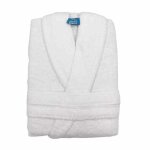 Alpes blanc - peignoir de bain mixte  col chle 70% coton et 30% bambou 450 g - doux absorbant hypoallergniq ...