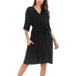 Peignoir de bain - femmes - coton modal - noir - taille m - Élégance chic Peignoir de bain - femmes - coton modal - noir - taille m - Élégance chic