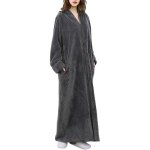 Peignoir de bain - polaire - femme - gris - 100% polyester - taille m