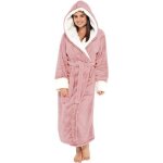 Peignoir de bain - femme - rose - polaire ultra douce - capuche - taille m