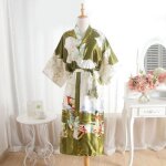 Peignoir de bain - peignoir kimono - vert - satin - taille unique - lgance chic