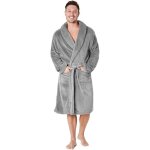 Peignoir de bain - marque - homme polaire chaude - gris - taille l