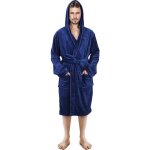 Peignoir de bain - luxe - bleu - flanelle - taille m - capuche lgante