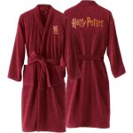 Peignoir adulte brod� 100% coton - harry potter gryffondor - bordeaux - taille l