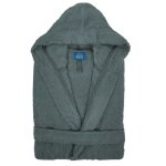 Peignoir capuche 100% coton - alpes blanc - gris anthracite - taille m Peignoir capuche 100% coton - alpes blanc - gris anthracite - taille m