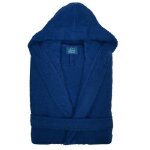 Peignoir capuche - alpes blanc - bleu marine - 100% coton - 450g / m² - confort optimal - taille l Peignoir capuche - alpes blanc - bleu marine - 100% coton - 450g / m² - confort optimal - taille l