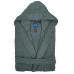 Peignoir capuche 100% coton - couleurs peignoirs - gris / grey taille - s