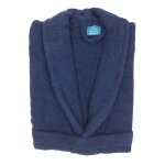 Alpes blanc - peignoir de bain mixte � col ch�le 100% coton 450 g ? bleu marine taille xxl - doux et ...
