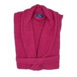 Alpes blanc - peignoir de bain mixte  col chle 100% coton 450 g ? fuchsia taille m - doux et absorbant ...