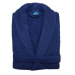Peignoir col chle - alpes blanc - 100% coton - bleu marine - 450g / m - taille xl