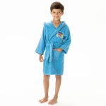 Peignoir enfant � capuche 100% coton - pat patrouille team - bleu - 2 / 4 ans