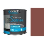 Peinture acrylique - addict - rouge tomette - satin� - 0. 5l - int�rieur - multi supports
