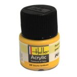 Peinture acrylique  leau pour maquettes - heller - 69 jaune brillant - contenance 12 ml