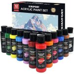 Peinture acrylique r�sistante � leau - 12 tubes de 60 ml - certifi� s�curit�