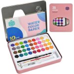 Peinture aquarelle assorties 36 couleurs set avec 17 accessoires peintures aquarelle enfants et artiste ...