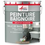 Peinture baignoire lavabo - résine Époxy 1 kg (jusquà 3 m² en 2 couches) - gris fer - ral 7011 Peinture baignoire lavabo - résine Époxy 1 kg (jusquà 3 m² en 2 couches) - gris fer - ral 7011