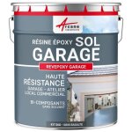 Peinture epoxy sol garage - revepoxy garage 5 kg (jusqu 16 m en 2 couches) - gris basalte - ral 7012 ...