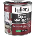 Peinture extrieur multi - matriaux - julien - satin - 0. 5l - rouge basque ral3004