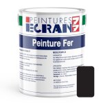Peinture fer professionnelle satin peinture opacifiante sans odeur antirouille prot�ge 1 litre noir profond ...