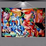 Peinture � lhuile pablo picasso abstraite guernica et les femmes dalger - 100 % peinte � la avec cadre ...