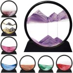 Peinture de sable qui coule peinture de sable qui coule 3d sablier de cadre de sable en verre rond peinture ...