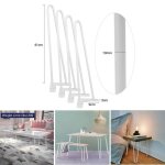 Peiqi 4pcs pieds pingle 41cm pour table basse style design vintage industriel 2 tiges de 10mm metal ...