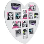 Cadre photo en forme de coeur - blanc - ple - mle 13 photos