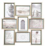 Cadre ple - mle en bois 9 photos moly - vert - l 45 x p 3 x h 45 cm