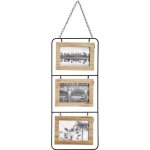Cadre p�le - m�le en bois 6 photos vivek - marron - l 22 x p 1 x h 13 cm