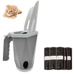 Pelle a litire chat avec 10 rouleaux de sacs poubelle pelle a crotte avec stockage des dchets - gris ...