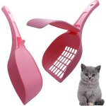 Pelle litiere chat avec couvercle pour litire agglomrante pellet de bois granulsramasse crotte(rose) ...