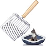 Pelle � liti�re - pelle � chat m�tal - acier inoxydable - manche en bois - m�tal 7 mm