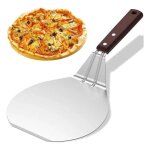 Pelle � pizza en acier inoxydable - ulisem - 33 cm - long manche - compacte - pratique pour four et barbecue ...