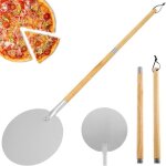 Pelle à pizza - aluminium - ronde - long manche réglable - 126 cm - pratique et durable Pelle à pizza - aluminium - ronde - long manche réglable - 126 cm - pratique et durable