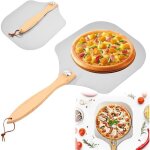 Pelle à pizza perforée en acier inoxydable grande taillepelle à pizza avec manche en bois pliablepelle ... Pelle à pizza perforée en acier inoxydable grande taillepelle à pizza avec manche en bois pliablepelle ...