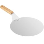 Pelle � pizzapalette � pizza ronde avec poign�e en bois et plateau m�tallique en acier inoxydable pour ...