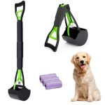 Pelle ramasse crottes pliable pour chien et chat 80cm avec 90 sacs biodgradables pour caca de chien
