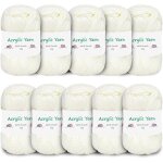 Pelote coton pour crochet 500g laine � tricoter douce fil blanc (grosseur daiguilles : 30 - 40 mm)