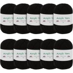 Pelote coton pour crochet 500g - laine � tricoter douce noir (grosseur daiguilles : 30 - 40 mm)