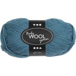 Pelote de laine pour b�b�s - baby wool yarn - couleur p�trole - 100% m�rino - 172 m