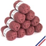 10 pelotes de laine - bois de rose - 100% acrylique - bergre de france - barisienne