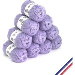 10 pelotes de laine - lavande - 100% acrylique - berg�re de france - barisienne