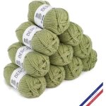 10 pelotes de laine - algue blanc - 100% acrylique - bergre de france - barisienne 7
