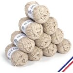 10 pelotes de laine - sable blanc - 100% acrylique - bergre de france - barisienne 7