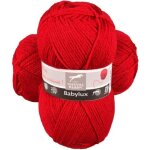 Pelote de laine - cheval blanc - babylux - coquelicot - 100% acrylique - 190m / 50g
