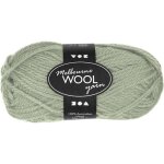 Pelote de laine - creotime - melbourne - 100% laine australienne - 50 gr - vert kaki clair Pelote de laine - creotime - melbourne - 100% laine australienne - 50 gr - vert kaki clair